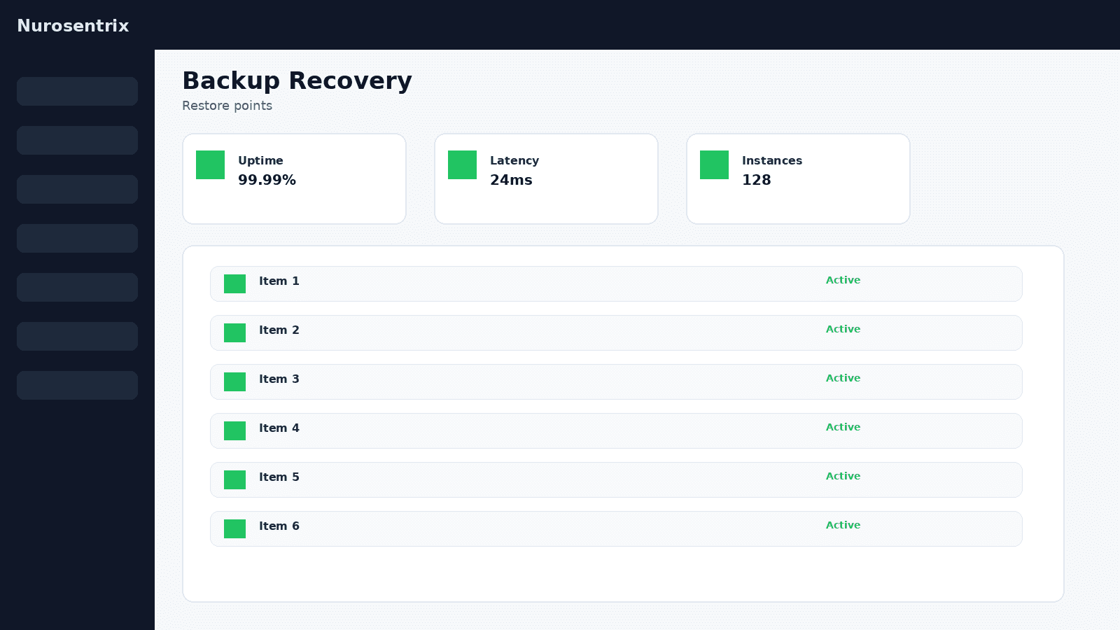 Backup & Recovery interface